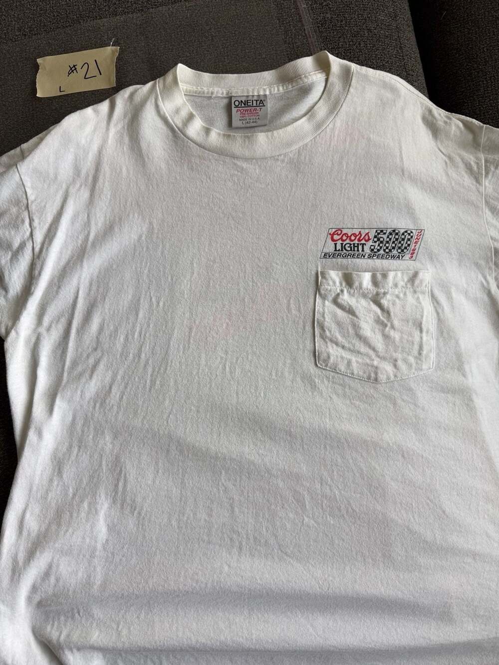 Vintage 1993 Coors Light Evergreen Speedway 500 Single Stitch T-Shirt